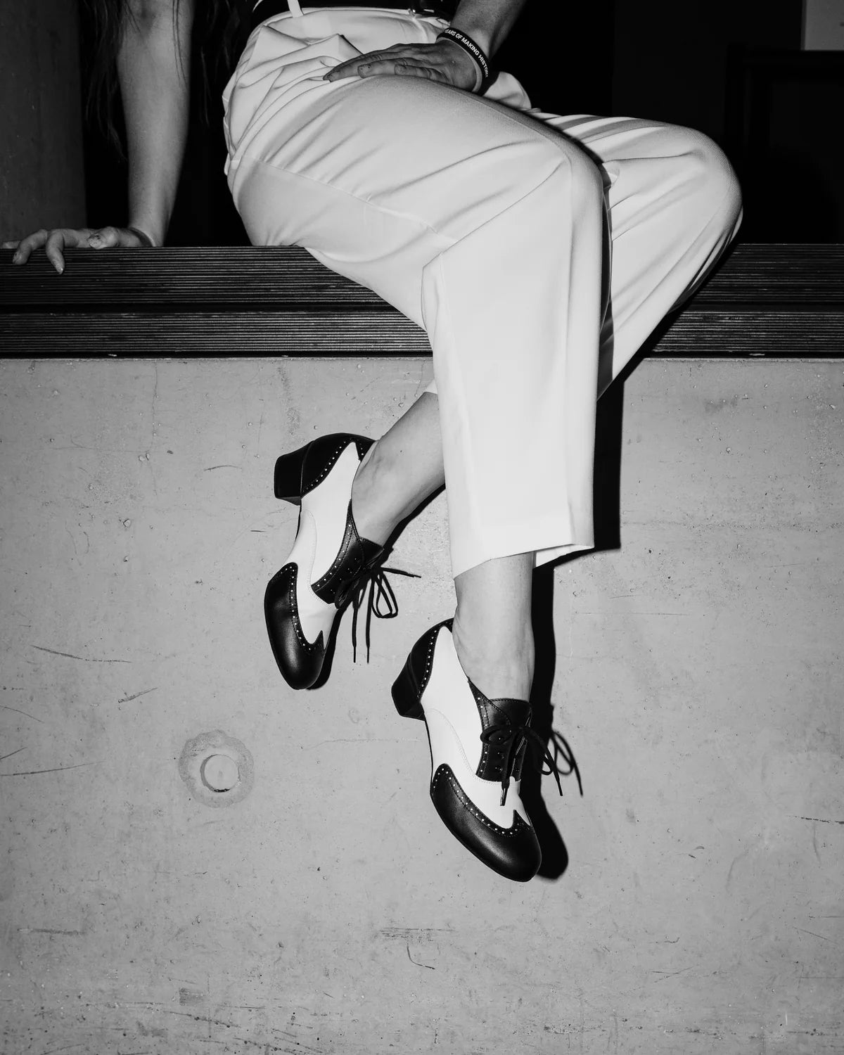 The Marion Mambo Trainer in Cuban Heel -- Genuine Leather