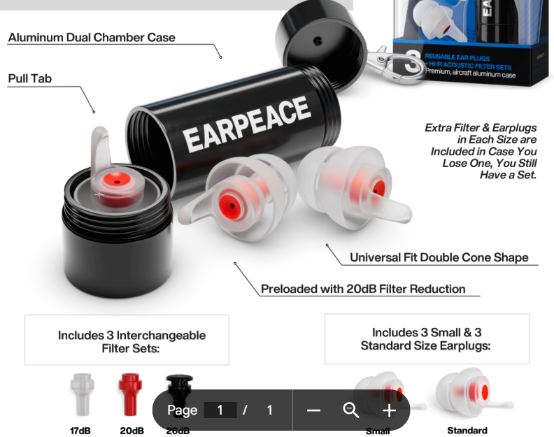 EarPeace Original Ear Plugs – High-Fidelity Hearing Protection for Dancers